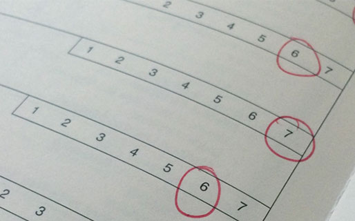 Page with numbers selected to demonstrate ranking CLASS instructional support