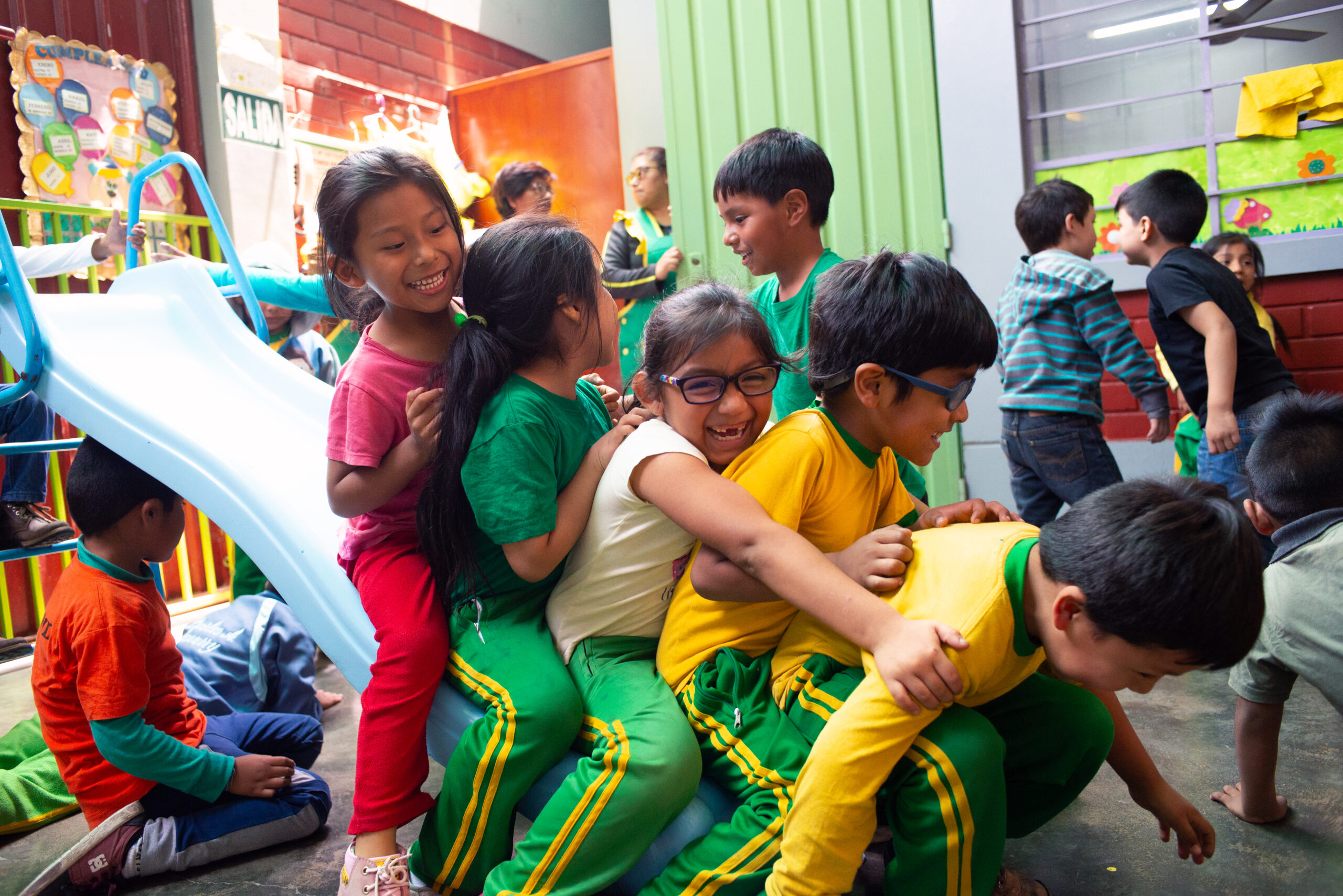 happy children learning setting play